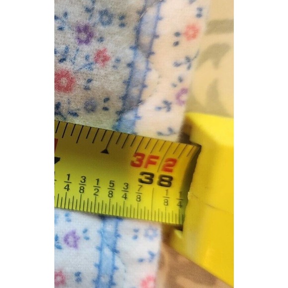 Softest 90's Vtg Handmade Flannel Baby Blanket, Childs Blue Pink Floral - Picture 6 of 10